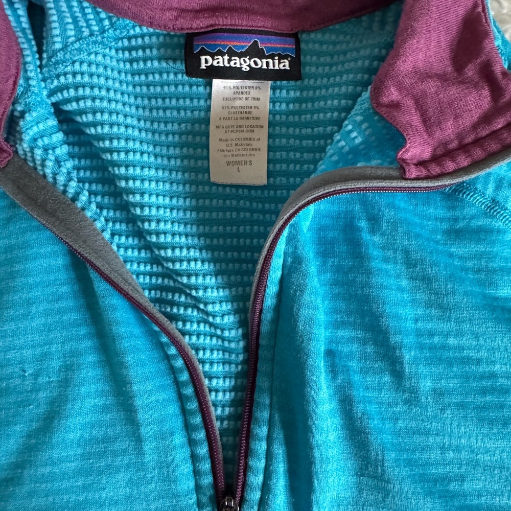 Patagonia Teal and Plum Fleece Jacket